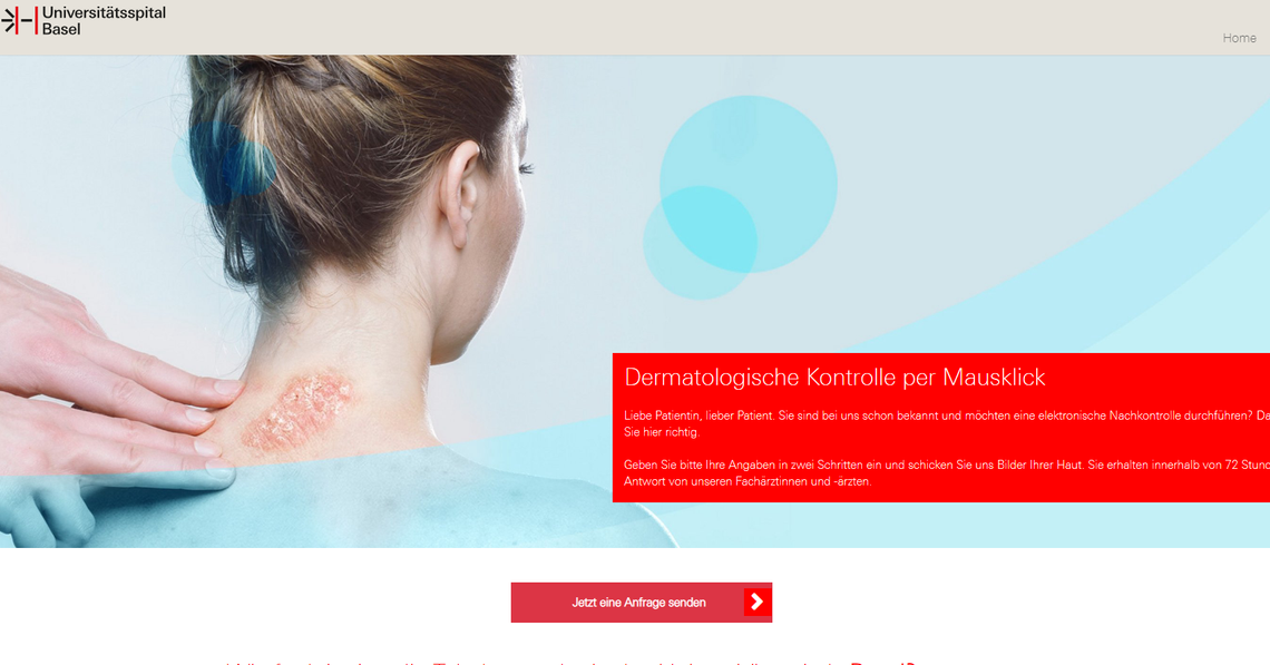 Screenshot of Basederm website