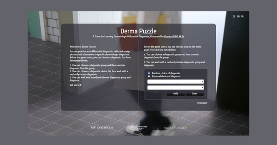 Screenshot of Dermapuzzle website